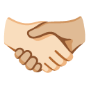 handshake: light skin tone, medium-light skin tone on Google