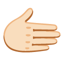 rightwards hand: light skin tone on Google