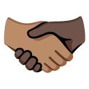 handshake: medium skin tone, dark skin tone on Google