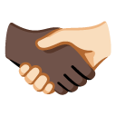 handshake: dark skin tone, light skin tone on Google