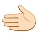 leftwards hand: light skin tone on Google