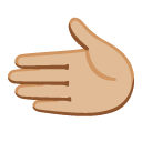 leftwards hand: medium-light skin tone on Google