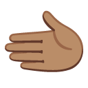 leftwards hand: medium skin tone on Google
