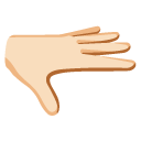 palm down hand: light skin tone on Google