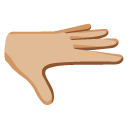 palm down hand: medium-light skin tone on Google