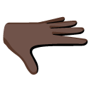 palm down hand: dark skin tone on Google