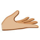 palm up hand: medium-light skin tone on Google