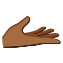 palm up hand: medium-dark skin tone on Google
