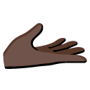palm up hand: dark skin tone on Google