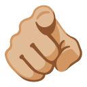 index pointing at the viewer: medium-light skin tone on Google