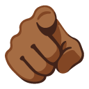 index pointing at the viewer: medium-dark skin tone on Google