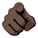 index pointing at the viewer: dark skin tone on Google