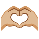 heart hands: medium-light skin tone on Google