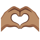 heart hands: medium skin tone on Google