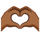 heart hands: medium-dark skin tone on Google