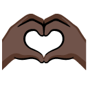heart hands: dark skin tone on Google
