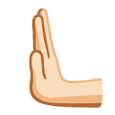 leftwards pushing hand: light skin tone on Google