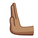 leftwards pushing hand: medium skin tone on Google