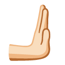rightwards pushing hand: light skin tone on Google