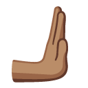 rightwards pushing hand: medium skin tone on Google