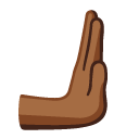 rightwards pushing hand: medium-dark skin tone on Google