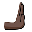 rightwards pushing hand: dark skin tone on Google