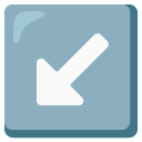 down-left arrow on Google
