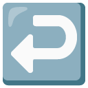 right arrow curving left on Google