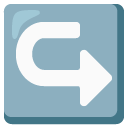 left arrow curving right on Google