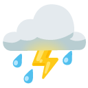cloud with lightning and rain on Google