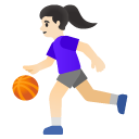 woman bouncing ball: light skin tone on Google
