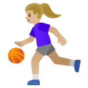 woman bouncing ball: medium-light skin tone on Google
