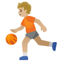person bouncing ball: medium-light skin tone on Google