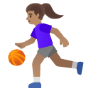 woman bouncing ball: medium skin tone on Google