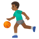 man bouncing ball: medium-dark skin tone on Google
