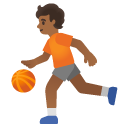person bouncing ball: medium-dark skin tone on Google