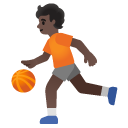 person bouncing ball: dark skin tone on Google