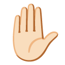 raised hand: light skin tone on Google