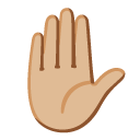 raised hand: medium-light skin tone on Google
