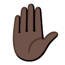 raised hand: dark skin tone on Google