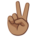 victory hand: medium skin tone on Google