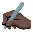 writing hand: dark skin tone on Google