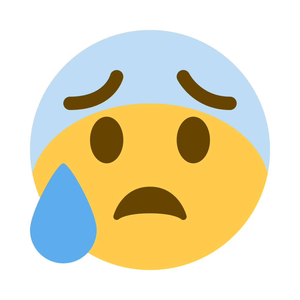 Anxious Face With Sweat Emoji