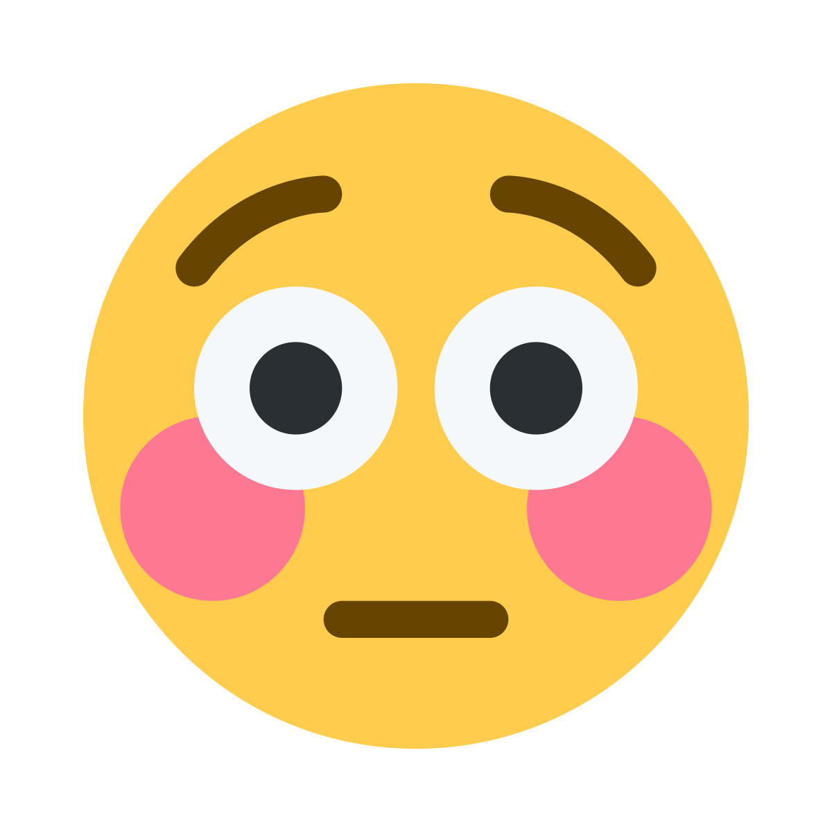 Flushed Face Emoji - What Emoji 類